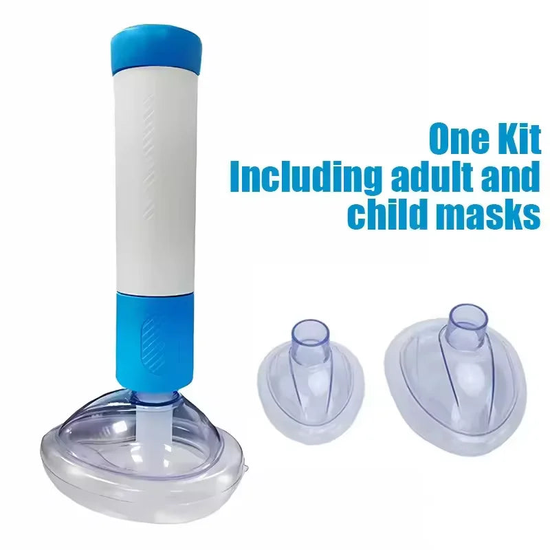 First Aid Kit Choking Respiratory anti Asphyxia Face Mask Artificial Emergency Adults & Children 2 Size Home CPR Rescue Device
