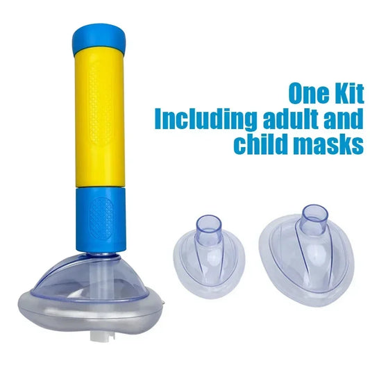First Aid Kit Choking Respiratory anti Asphyxia Face Mask Artificial Emergency Adults & Children 2 Size Home CPR Rescue Device